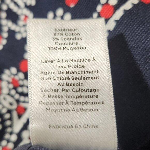 Talbots Women's Size 4 Navy Red Bandana Print Side Zip Lined Stretch Mini Skirt - Picture 11 of 12